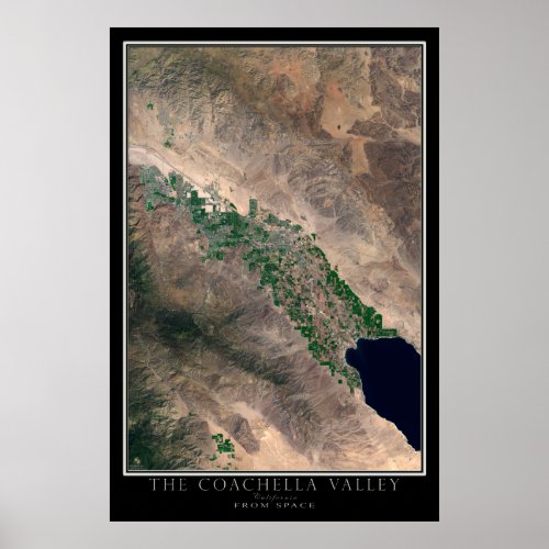 Coachella Valley California Satellite Map Poster