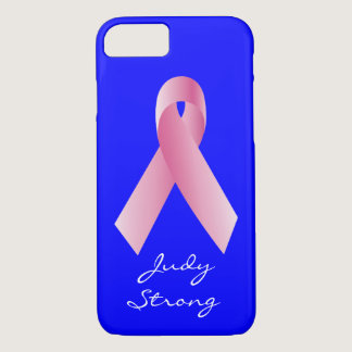 Coaches for a cause_Pink Ribbon_personalized_blue iPhone 8/7 Case
