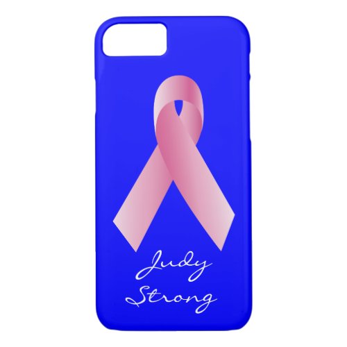 Coaches for a cause_Pink Ribbon_personalized_blue iPhone 87 Case