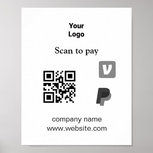 Coachin business card add your logo Q R code name  Poster
