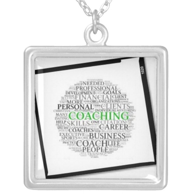 Coaching Framed Square Necklace #6 Black Frame (Front)