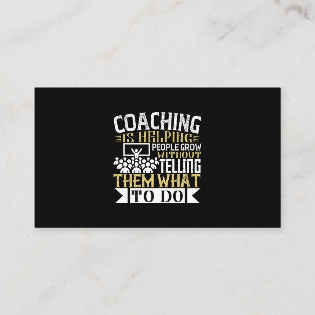 Coaching Is Helping People Grow Business Card (Front)
