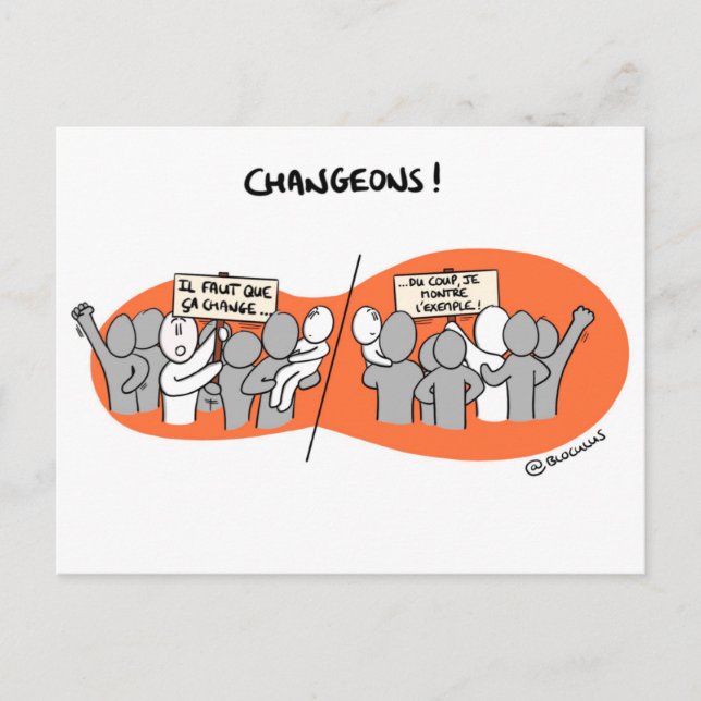 Coaching Map "Let's Change by Example!" Postcard (Front)