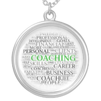 Coaching Round Necklace - Green Coaching letters