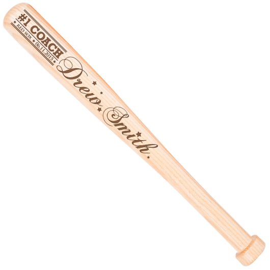 Coach's Award Personalized Engraved Baseball Bat (Front)