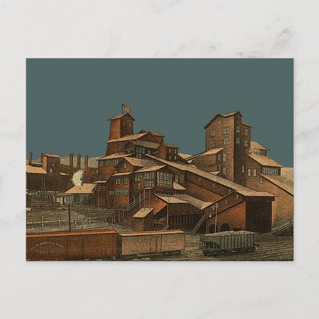 Coal Anthracite Coal Mining Coal Miner Mine Art Postcard (Front)