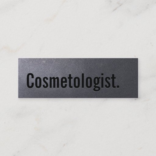 Customizable Coal Black Cosmetologist Mini Business Card