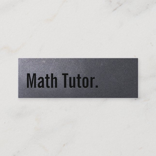 Coal Black Math Tutor Mini Business Card (Front)