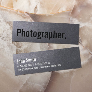 Coal Black Photographer Minimalist Mini Business Card