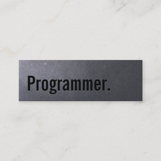 Customizable Coal Black Programmer Mini Business Card