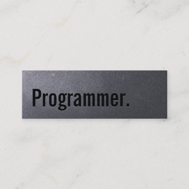 Coal Black Programmer Mini Business Card (Front)