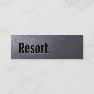 Coal Black Resort Minimalist Typography Mini Business Card