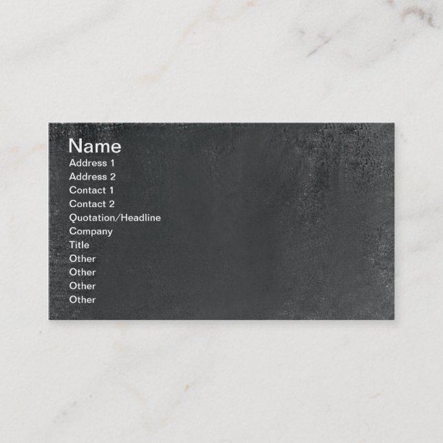 Coal Dust Business Card (Front)