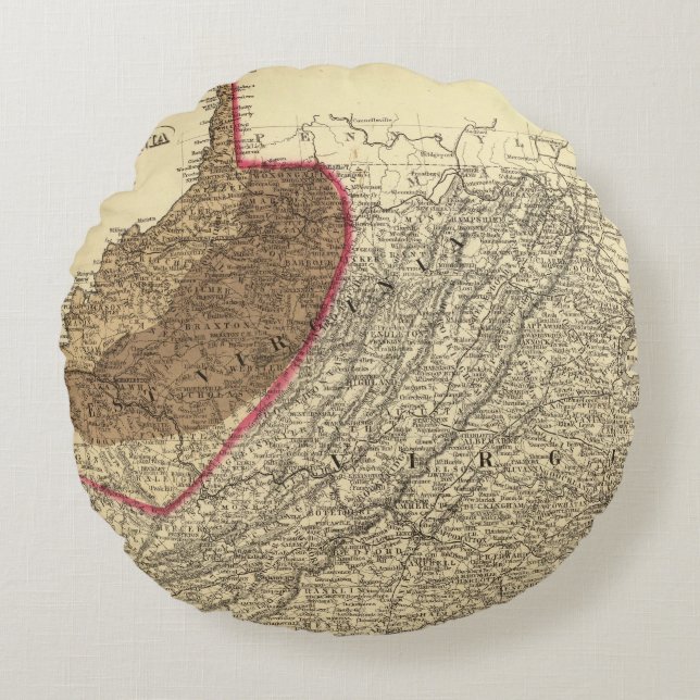 Coal fields in West Virginia Round Pillow (Front)