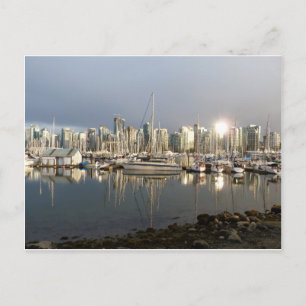 Coal Harbor, BC at sunset. Postcard