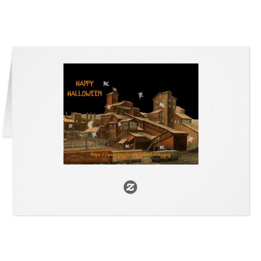 COAL MINE HALLOWEEN GHOSTS AMERICAN FLAG TRAIN CAR (Back Horizontal)