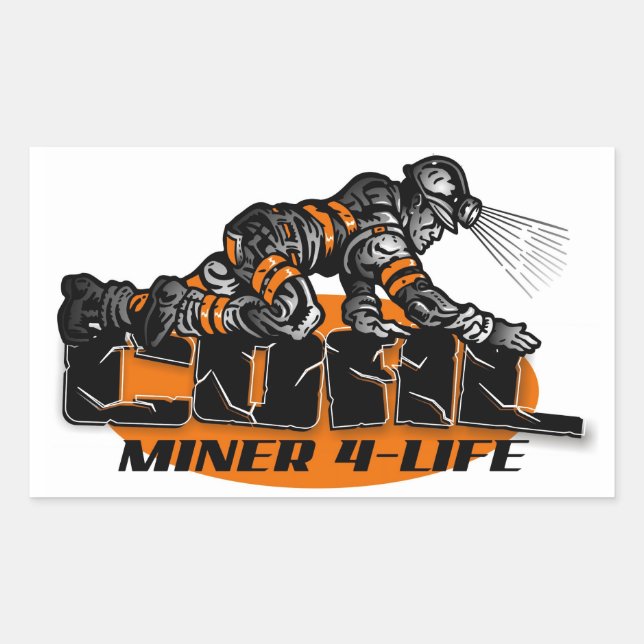 COAL MINER 4-LIFE RECTANGULAR STICKER (Front)