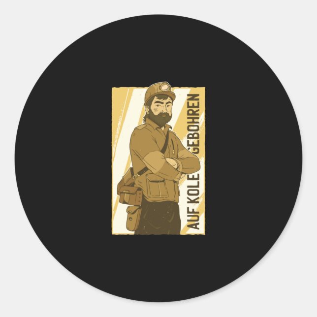 Coal Miner Classic Round Sticker (Front)