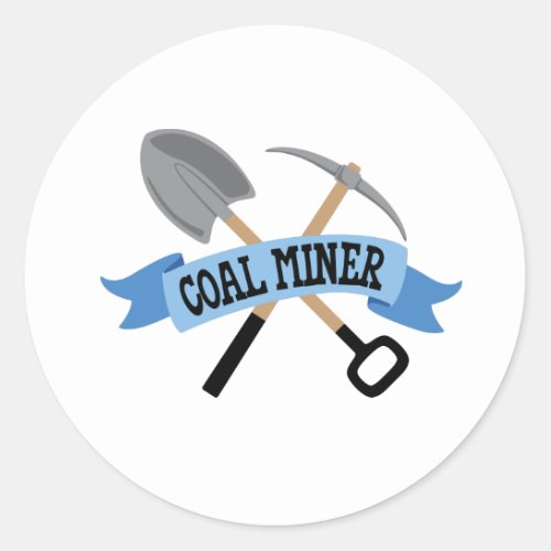 Coal Miner Classic Round Sticker