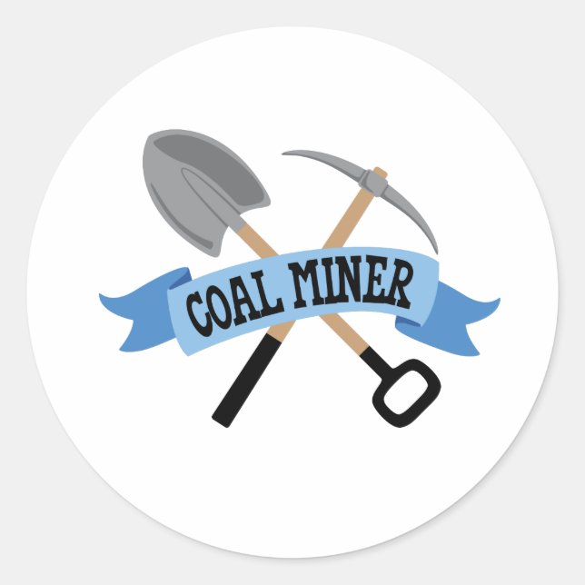 Coal Miner Classic Round Sticker (Front)