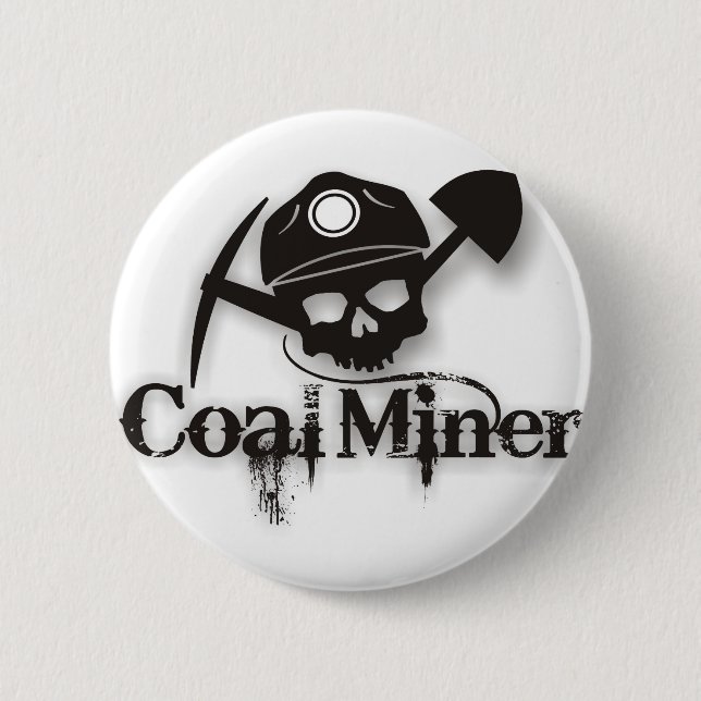coal miner pinback button (Front)