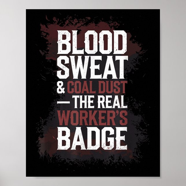 Coal Miner Underground Mining Hard Hat Worker Foss Poster (Front)