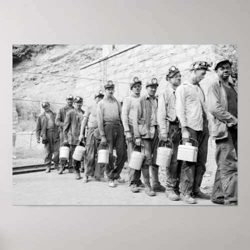Coal Miners Finishing Shift _ West Virginia _ 1946 Poster