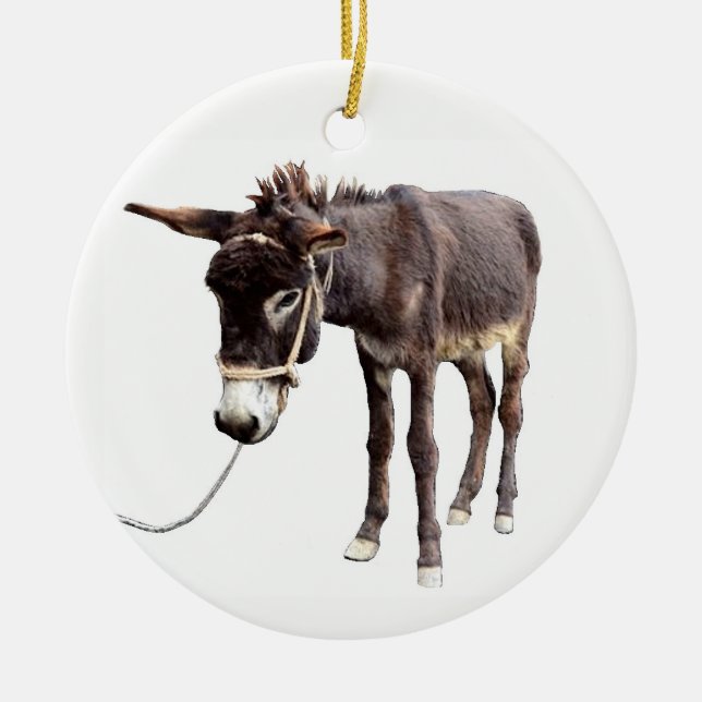 Coal Miner's Mule Ceramic Ornament (Front)