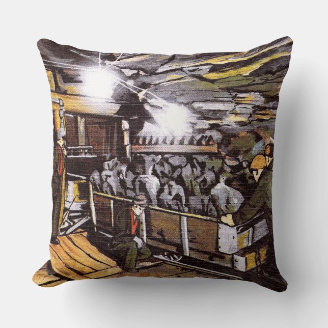 Coal Miners Throw Pillow (Front)