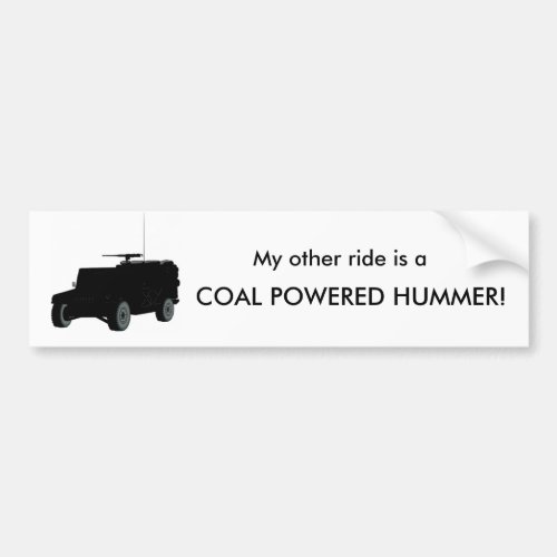 Coal Powerd Hummer Bumper Sticker