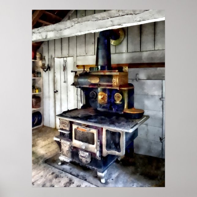 Coal Stove in Kitchen Poster (Front)