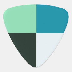 Coal White Teal Green Aqua Blue Modern Pattern Guitar Pick