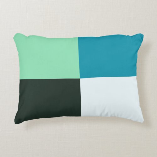 Coal White Teal Green Blue Aqua Turquoise Accent Pillow