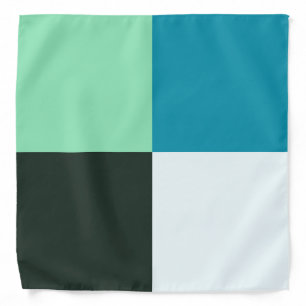 Coal White Teal Green Blue Aqua Turquoise Bandana
