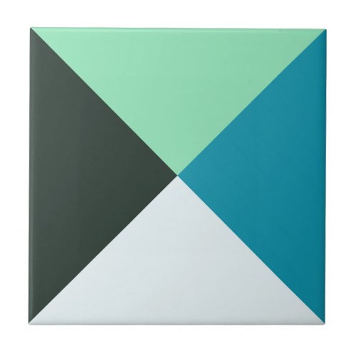 Coal White Teal Green Blue Aqua Turquoise Ceramic Tile