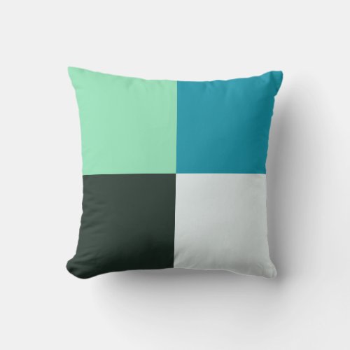 Coal White Teal Green Blue Aqua Turquoise Throw Pillow