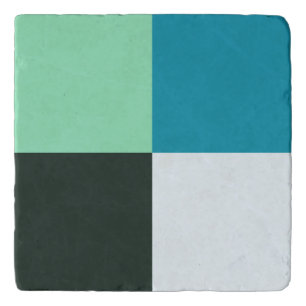 Coal White Teal Green Blue Aqua Turquoise Trivet