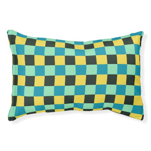 Coal Yellow Teal Green Blue Aqua Turquoise Pet Bed