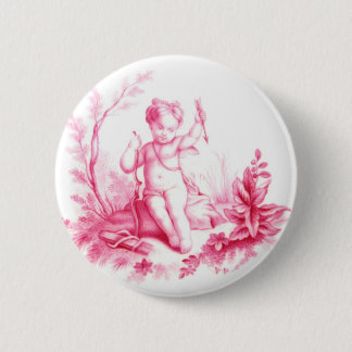 Coalbrookdale porcelain Cupid, painted 1865 Pinback Button