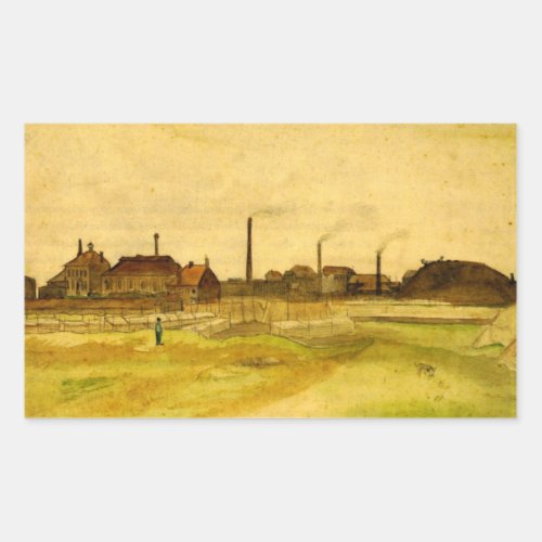 Coalmine in the Borinage by Vincent van Gogh Rectangular Sticker