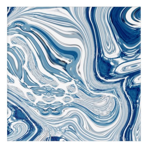 coast beach nautical waves watercolor blue swirls acrylic print