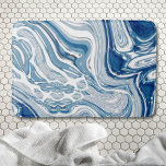 coast beach nautical waves watercolor blue swirls bath mat