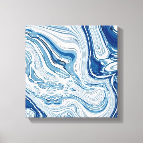 coast beach nautical waves watercolor blue swirls canvas print