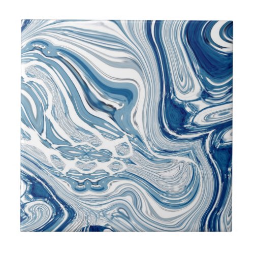coast beach nautical waves watercolor blue swirls ceramic tile