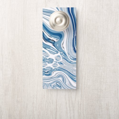coast beach nautical waves watercolor blue swirls door hanger
