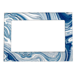 coast beach nautical waves watercolor blue swirls magnetic frame