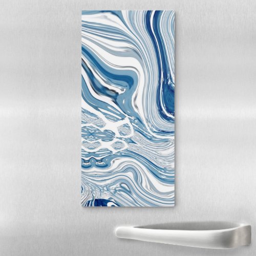 coast beach nautical waves watercolor blue swirls magnetic notepad