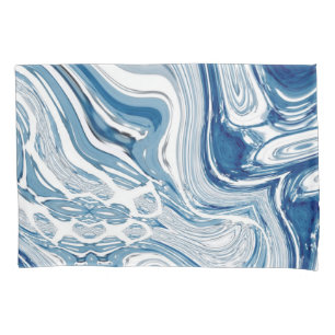 coast beach nautical waves watercolor blue swirls pillow case