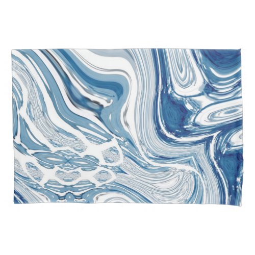 coast beach nautical waves watercolor blue swirls pillow case