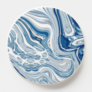 coast beach nautical waves watercolor blue swirls PopSocket